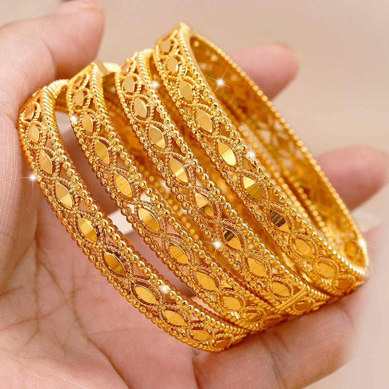 24K Gold Plated Filigree Bangles