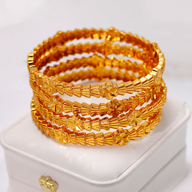 Gold Plated Fan Design Bangle