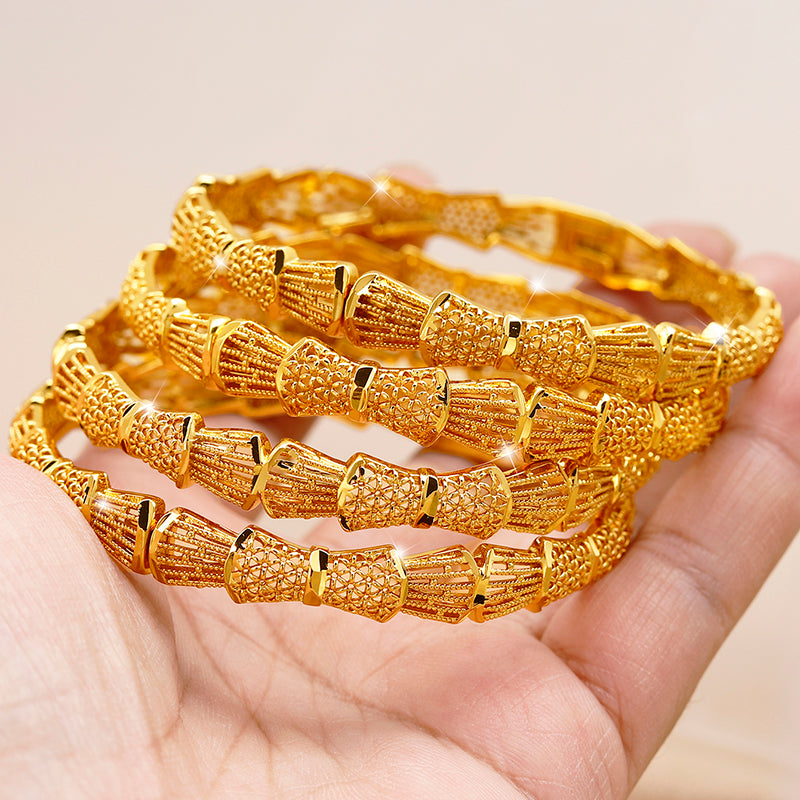Gold Plated Bangle Set – Trendy Everyday Stack