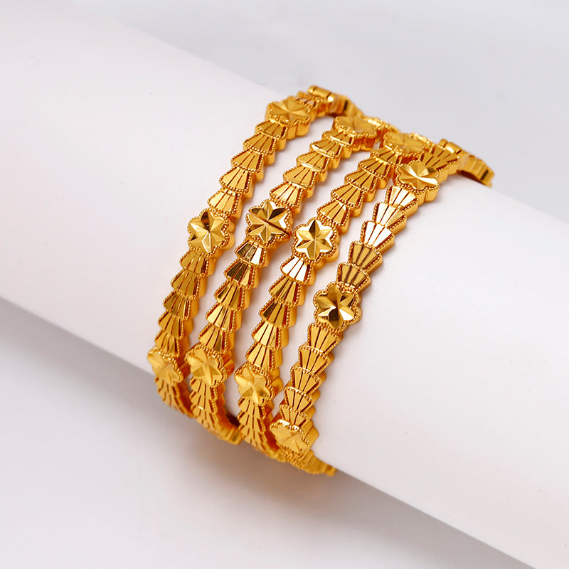 Gold Plated Fan Design Bangle