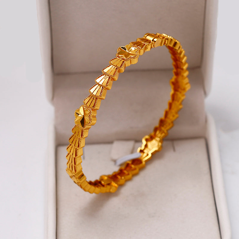 Gold Plated Fan Design Bangle
