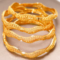 Gold Plated Wavy Textured Bangles