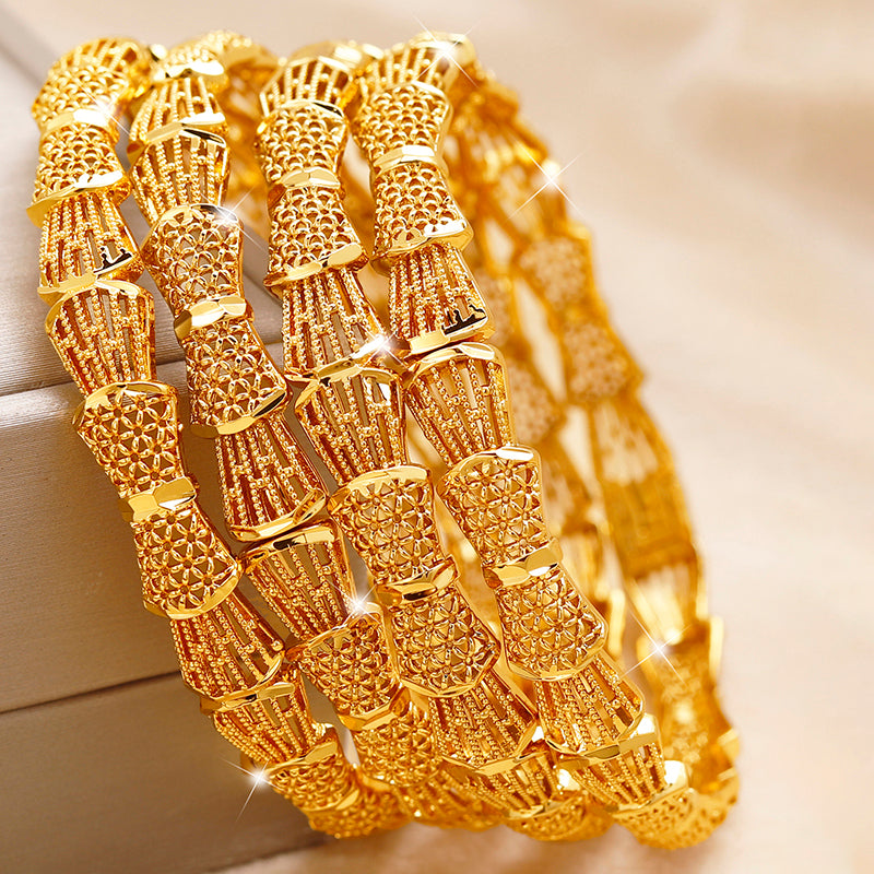 Gold Plated Bangle Set – Trendy Everyday Stack