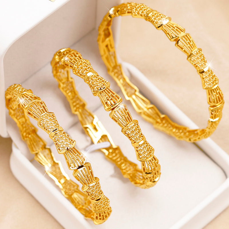 Gold Plated Bangle Set – Trendy Everyday Stack