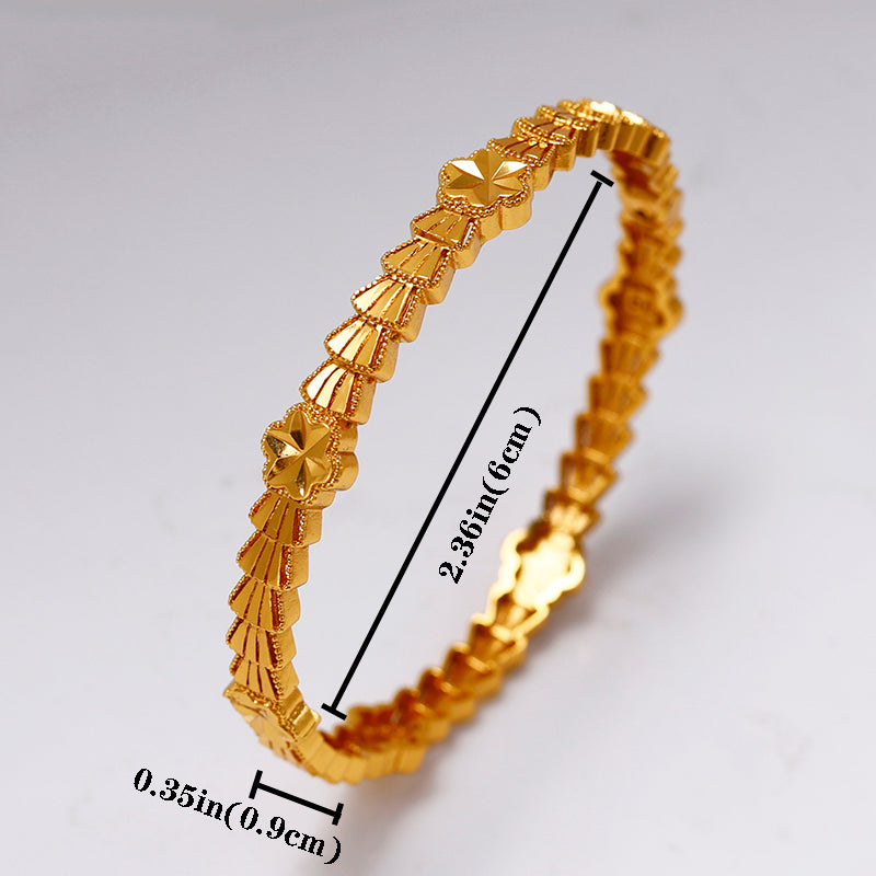 Gold Plated Fan Design Bangle