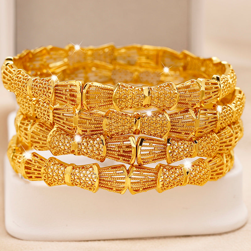 Gold Plated Bangle Set – Trendy Everyday Stack