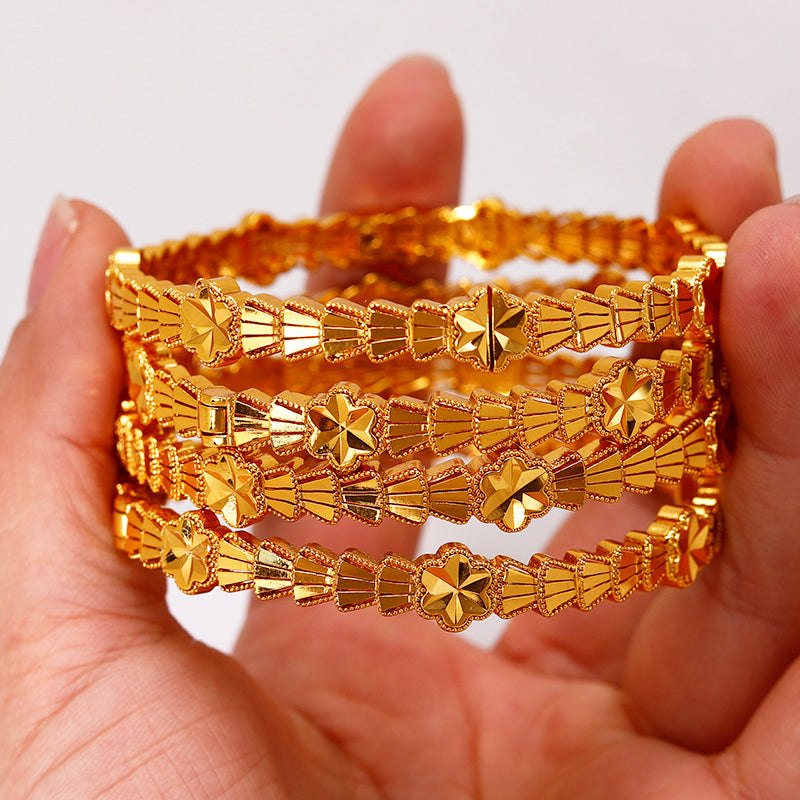 Gold Plated Fan Design Bangle