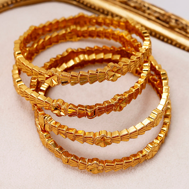 Gold Plated Fan Design Bangle