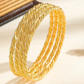24K Gold Plated Twisted Rope Bangles Set Of 4