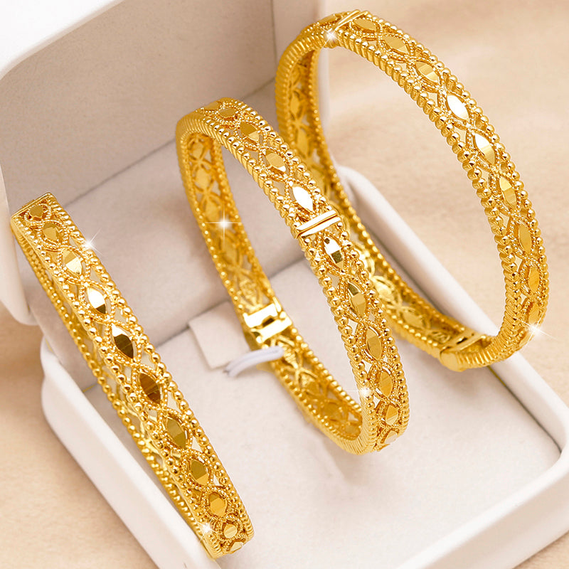 24K Gold Plated Filigree Bangles