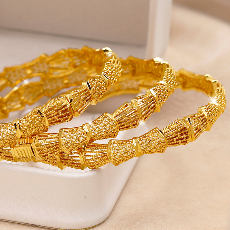 Gold Plated Bangle Set – Trendy Everyday Stack